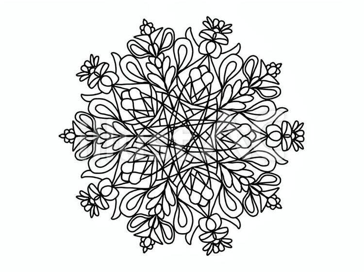 マンダラ塗り絵 マンダラ,ぬり絵,図案のイラスト素材