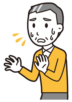 ニット中年男性(黄)-279-バスト  ニット中年男性(黄)-279-バスト 困る,おじさん,男性,中年,お父さん,パパ,シニア,ミドルエイジ,人物,かわいいのイラスト素材