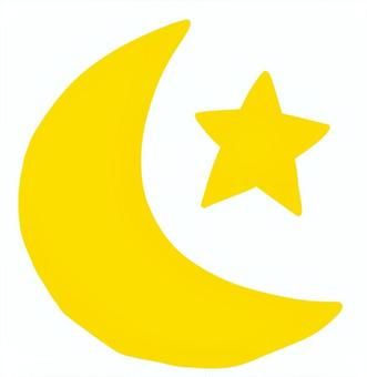 三日月アイコン 三日月,かわいい,星,アイコン,手書き,夜のイラスト素材