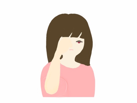 Illustration, eye, an itch, congestion, 
