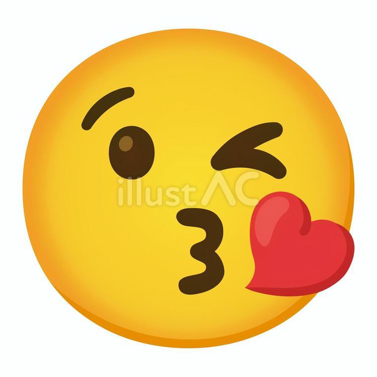 ハートのキスを投げかけた顔　絵文字 絵文字,アイコン,かわいいのイラスト素材