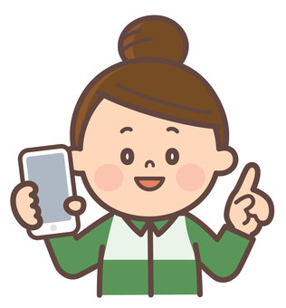 スマホを持っているコンビニ店員 スマホ決済,コンビニ,店員,制服,支払い,女性,ポイントのイラスト素材