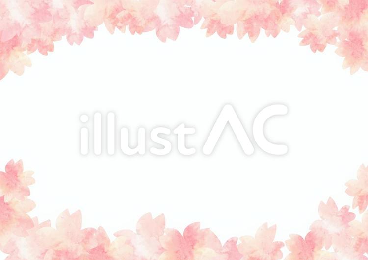 水彩　桜　フレーム 桜,花,花びらのイラスト素材
