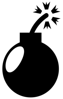 爆弾のアイコン 黒 爆弾,爆発,火薬,危険,破壊,武器,兵器,爆薬,導火線,危険物のイラスト素材