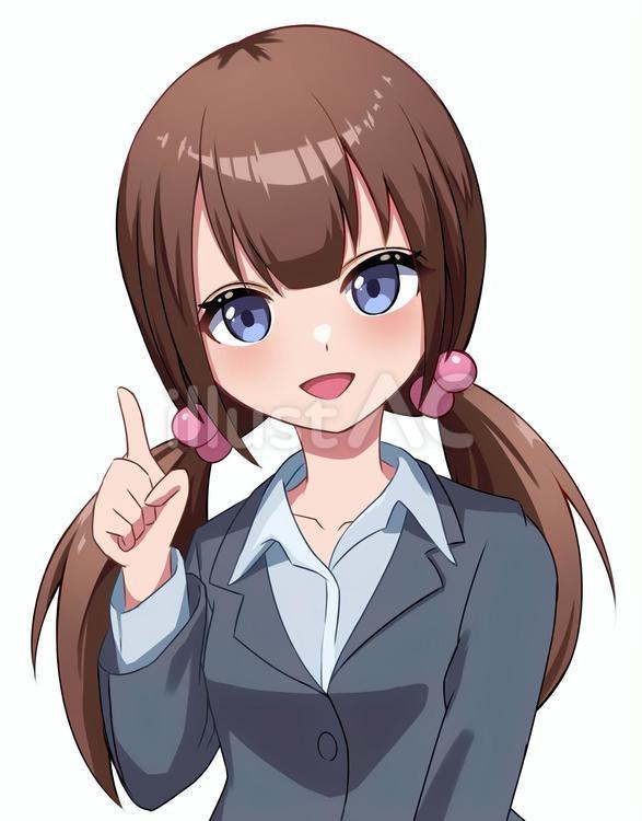 指を差し出している女性 女性,スーツ,女の子のイラスト素材