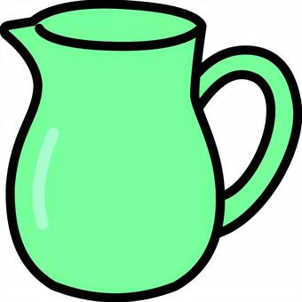 緑のピッチャーです。 ピッチャー,シンプル,水差し,ポット,水筒,キッチン,雑貨,容器,水飲み,水入れのイラスト素材