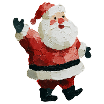 手を振るサンタクロース サンタクロース,挨拶,クリスマス,厚塗り,人物,かわいい,ユニーク,キャラクター,12月,クリスマスカードのイラスト素材