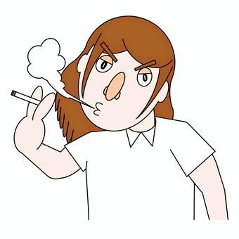 Illustration, smoking, long hair, male, 