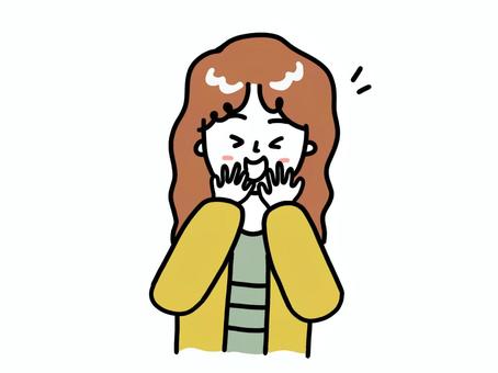 喜ぶ/興奮/はしゃぐ女性 喜ぶ,興奮,はしゃぐ,嬉しい,幸せ,ハッピー,ラッキー,上半身,若い,女性のイラスト素材