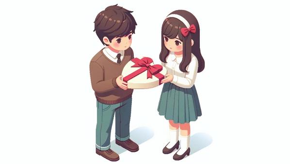 person giving valentine chocolate, , JPG