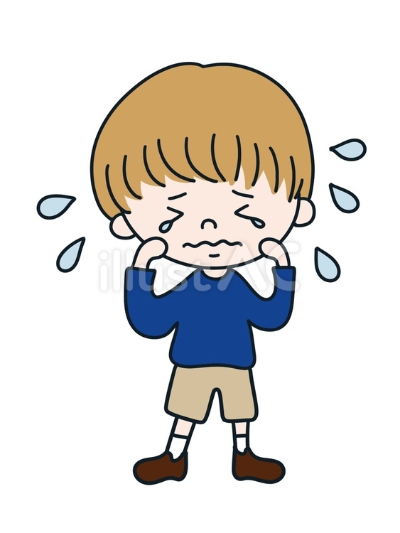 泣いてる男の子 泣く,男の子,少年のイラスト素材
