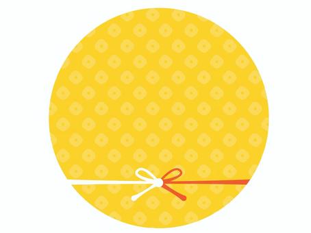 年賀状や祝いに使える和柄と水引の枠2　黄 年賀状,祝い,お正月,2026年,フレーム,枠,水引,蝶結び,謹賀新年,和柄のイラスト素材