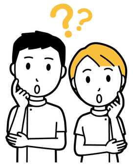  理学療法士の男女(黄)-015-バスト はてな,理学療法士,男女,医療,病院,クリニック,整体師,柔道整復師,鍼灸師,人物のイラスト素材