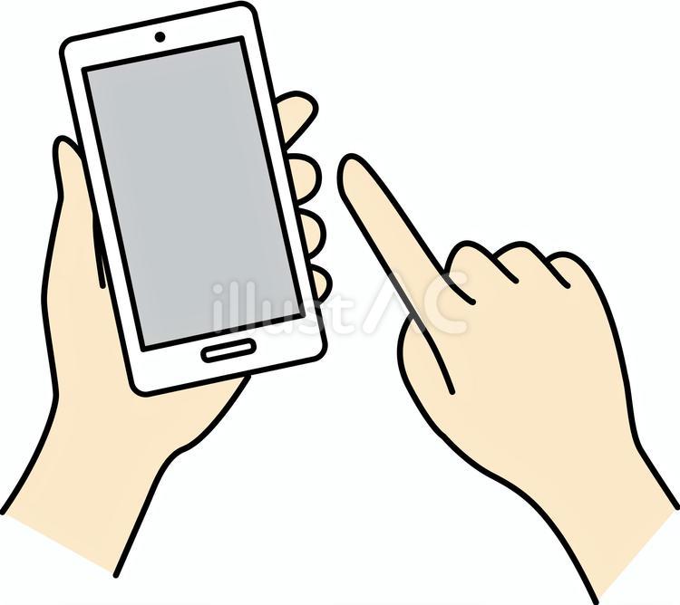 スマホを持って検索する手 スマートフォン,スマホ,アイフォンのイラスト素材