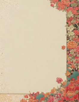 Japanese-style flower frame (vertical), flower, plant, frame, JPG