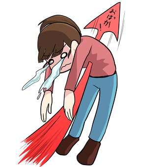 言葉が刺さる女性 人物,生活,全身,女性,暴言,刺さる,ショック,涙,素材のイラスト素材