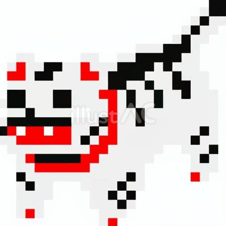 ドット絵の白の張子の虎です。 ドット絵,張子,虎のイラスト素材