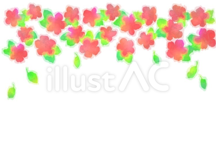 絵の具風花 花,絵の具,フレームのイラスト素材