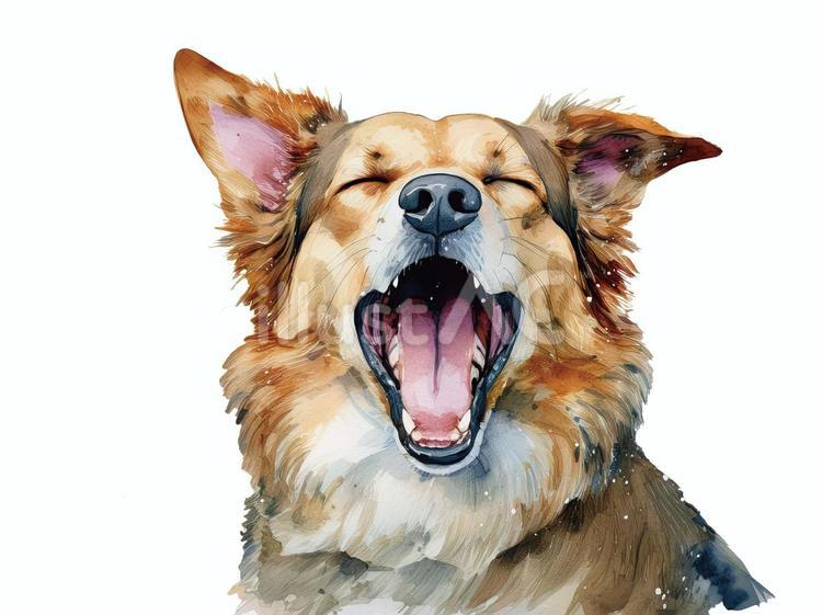 口を大きく開ける犬 犬,動物,口のイラスト素材