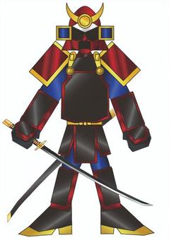 戦国時代の鎧武者 鎧,甲冑,剣士,戦士,ファンタジー,勇者,rpg,ゲームキャラ,侍,武者のイラスト素材