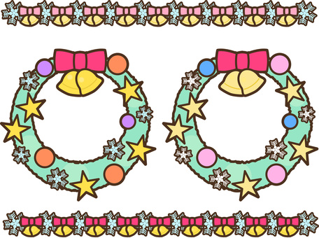 クリスマスリースとライン