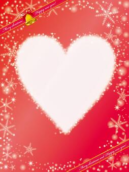 Christmas Card: Heart Frame, bell, winter, heart, JPG, PNG and AI