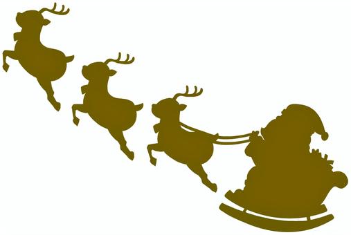サンタクロース・シルエット シルエット,サンタクロース,トナカイ,クリスマス,クリスマスイブ,アイコン,サンタ,影,xmas,christmasのイラスト素材