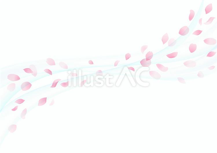 風に舞う桜の花びら　フレーム　背景 桜,フレーム,春のイラスト素材