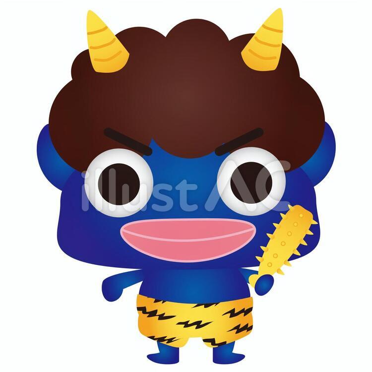 oni003 鬼,青鬼,節分のイラスト素材