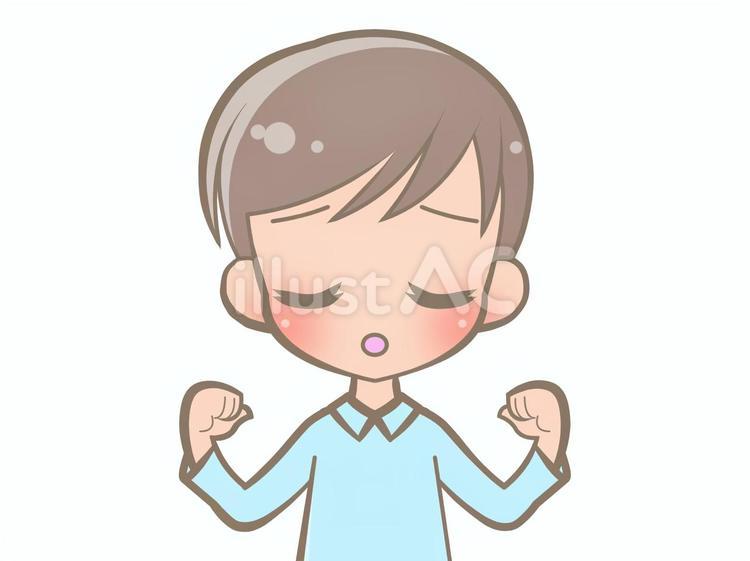 拳-男性-悲しい210114 男性,悲しい,ガッツポーズのイラスト素材