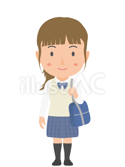 バッグを持つ女子高生