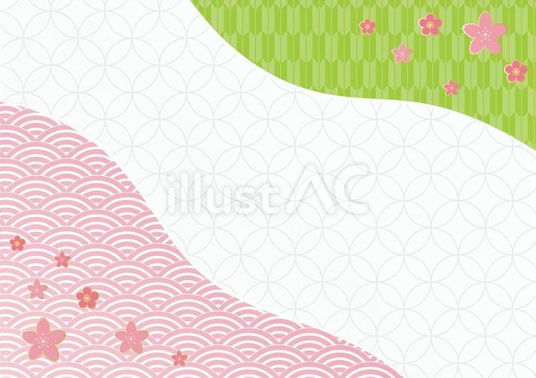 春イメージの和風背景素材 春,桜,花のイラスト素材