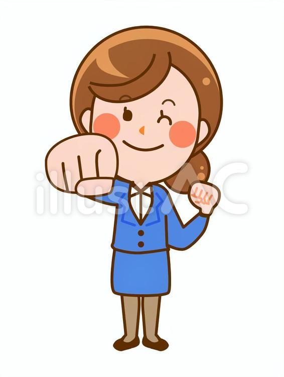 スーツを着た女性6【やる気】 人物,女性,スーツのイラスト素材