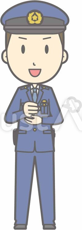 警察官男性a-なるほど-全身 警察官男性a,警察官男性,シンプルのイラスト素材