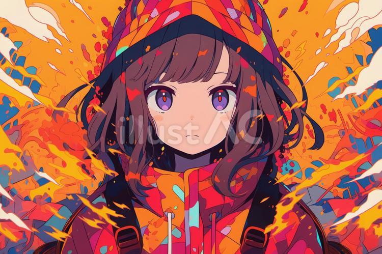 真顔の女の子 女の子,真顔,キャラクターのイラスト素材