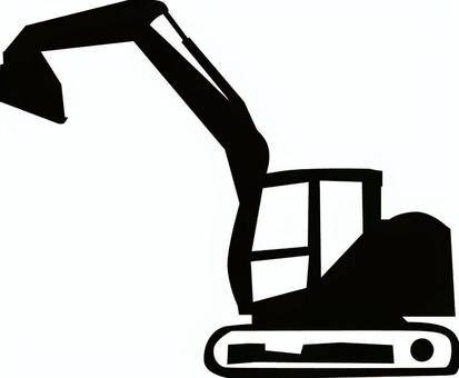 ショベルカーシルエット ショベルカー,アーム,稼働,重機,車両,土木,工事,作業,現場,シルエットのイラスト素材