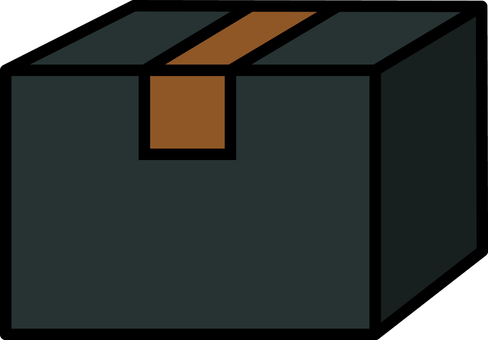 黒の段ボール箱です。 黒の段ボール箱です。 段ボール,シンプル,箱,紙,梱包,荷物,ケース,クラフト,収納,構造のイラスト素材