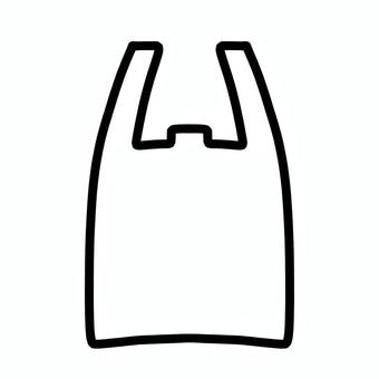 線画のゆるかわレジ袋　 レジ袋,ビニール袋,有料化,手提げ袋,コンビニ,レジ,ビニール,線画,スーパー,コンビニ袋のイラスト素材
