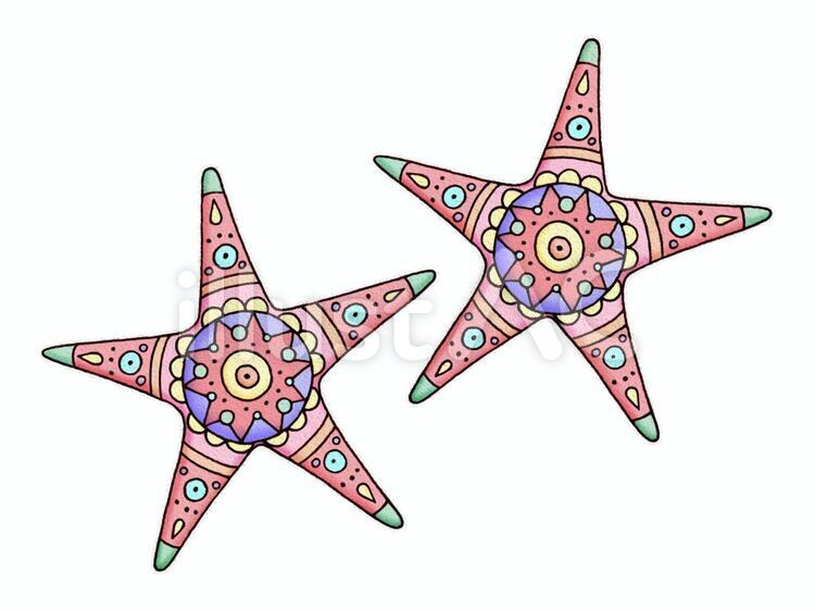 手描き風・ヒトデ 手描き,手描き風,ペン画のイラスト素材