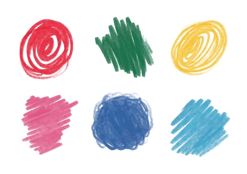 カラフルなクレヨンの落書き_02 カラフルなクレヨンの落書き_02 クレヨン,落書き風,円,お絵描き,明るい,楽しい,ポップ,手書き,シンプル,カラフルのイラスト素材