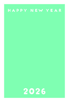 年賀状背景/緑 午,だるま,ベクター,2026年年賀状,デフォルメ,キュート,ベタ塗り,年賀状素材,年賀状,新年のイラスト素材