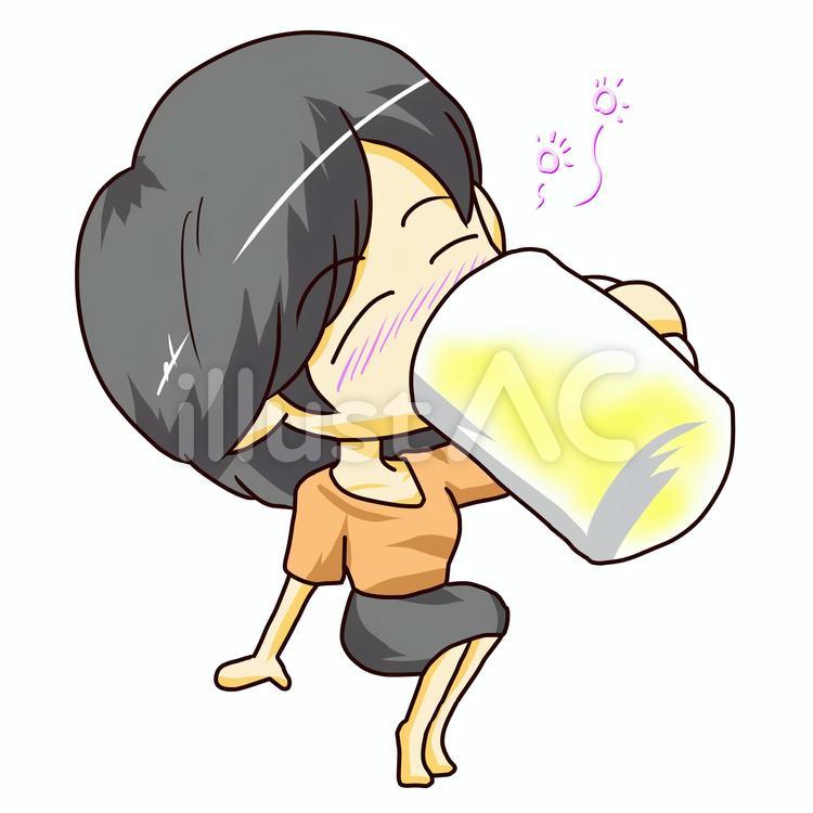 飲み会のほろ酔い女性 女性,人物,キュートのイラスト素材