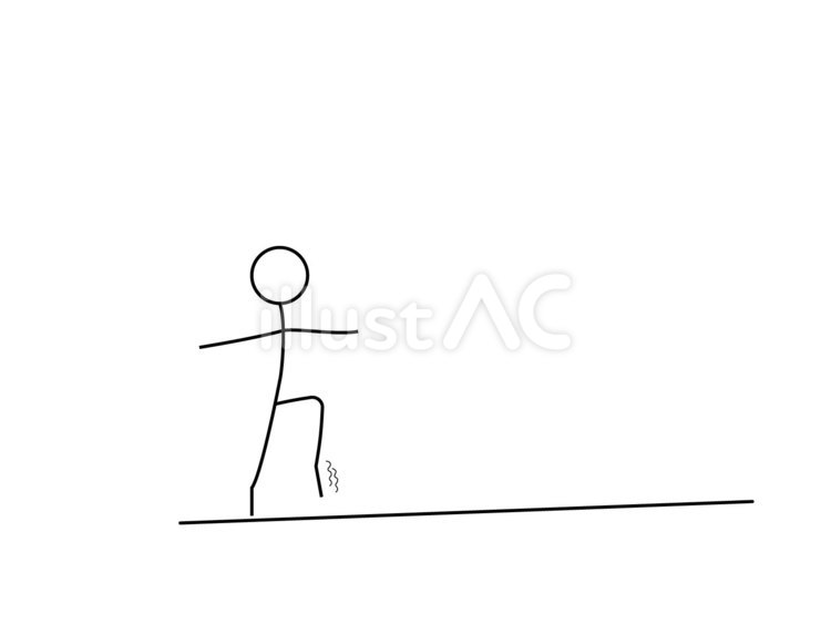 綱渡り棒人間 棒人間,線画,バランスのイラスト素材