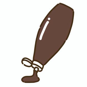 白色の蓋と中身を出しているソース４ ソース,調味料,焦げ茶,白,食べ物,茶のイラスト素材