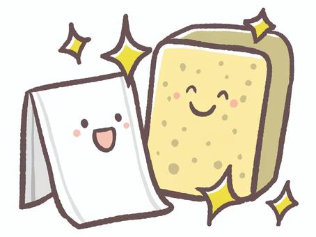 年末の大掃除用具の雑巾とスポンジ 年末の大掃除用具の雑巾とスポンジ 掃除,スポンジ,雑巾,掃除用具,小物,生活,家事,12月,冬,年末のイラスト素材