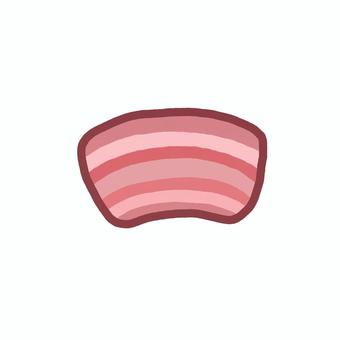 ベーコン ベーコン,お肉,食べ物,加工食品,１枚,単体,ピンク色,グラデーション,シンプル,かわいいのイラスト素材