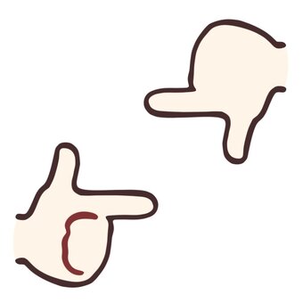 手でカメラを作る 手,指,カメラのイラスト素材