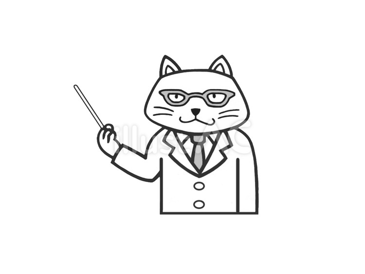 ビジネス等で講義をしている猫(ネコ) 猫,教師,セミナーのイラスト素材