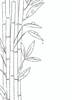 雨に濡れた竹　線画 雨,濡れる,竹,線画,植物,自然,雫,バンブー,雨粒,水のイラスト素材