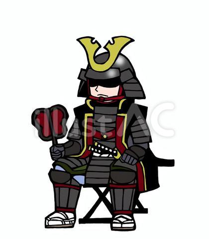 鎧武者・大将・座る